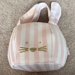 Charming Pink and Gold Striped Bunny Bag for Kids